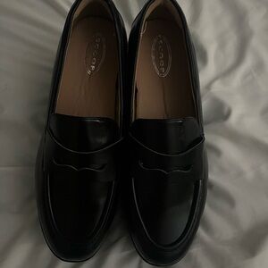 Scoop Black Platform Loafers